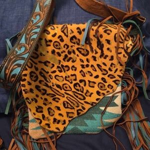 Bundle 3 Myra Purses.Colorful Leather and Woven Bags 100% Leather And Cowhide